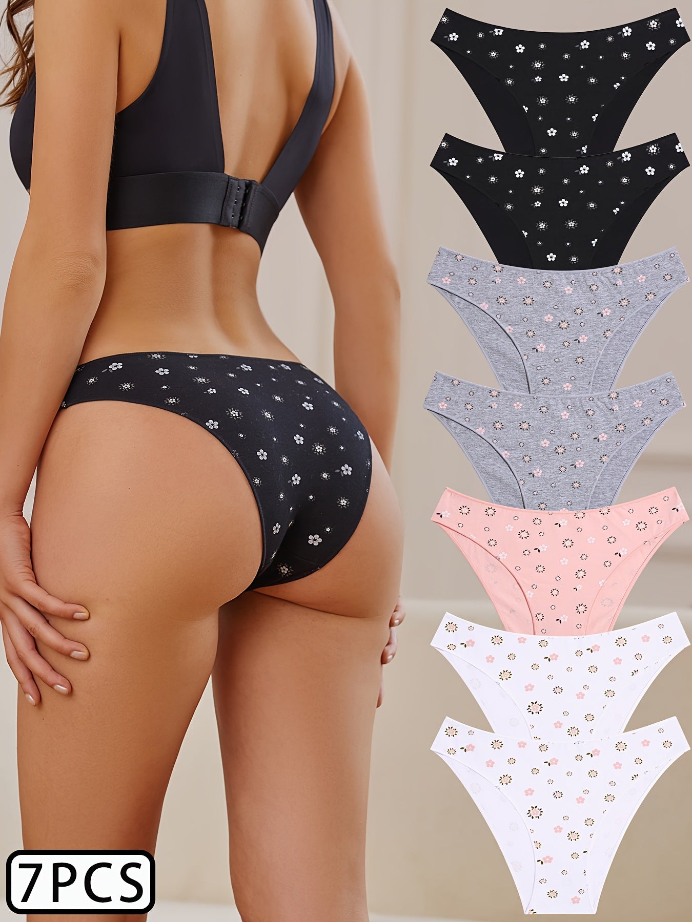 Bragas talle bajo con estampado floral
