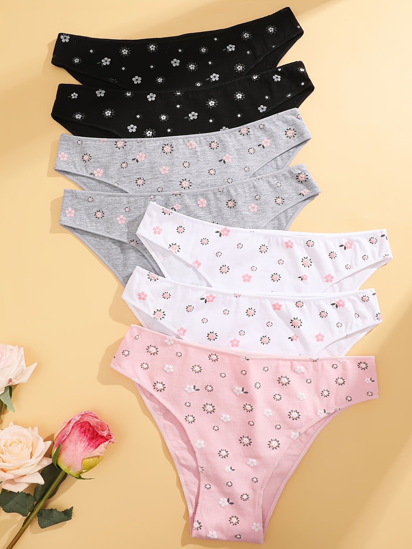 Bragas talle bajo con estampado floral