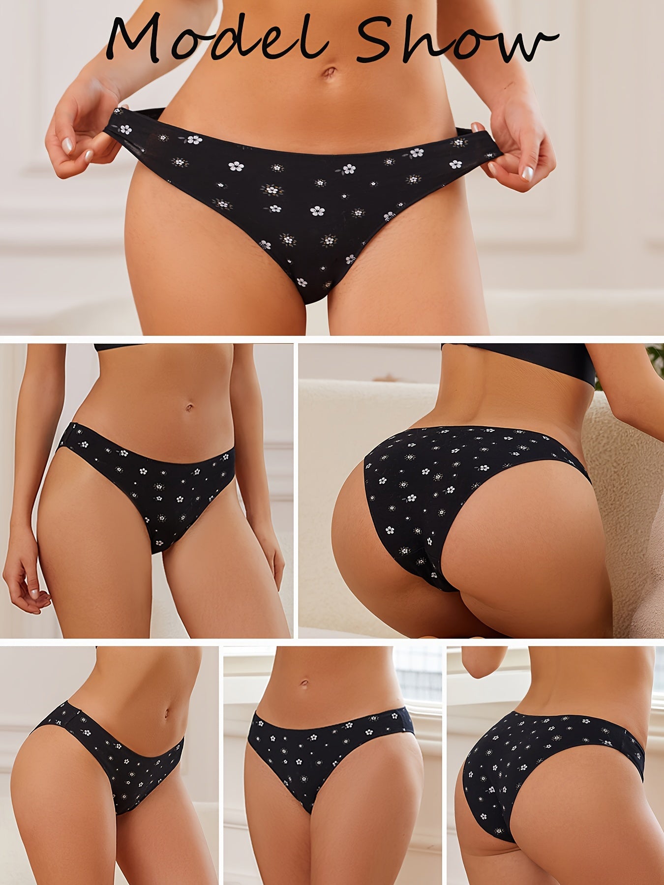 Bragas talle bajo con estampado floral
