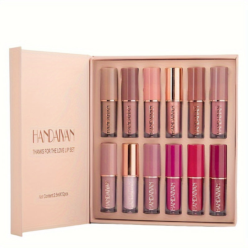 Conjunto de brillo de labios de lujo de 12 piezas