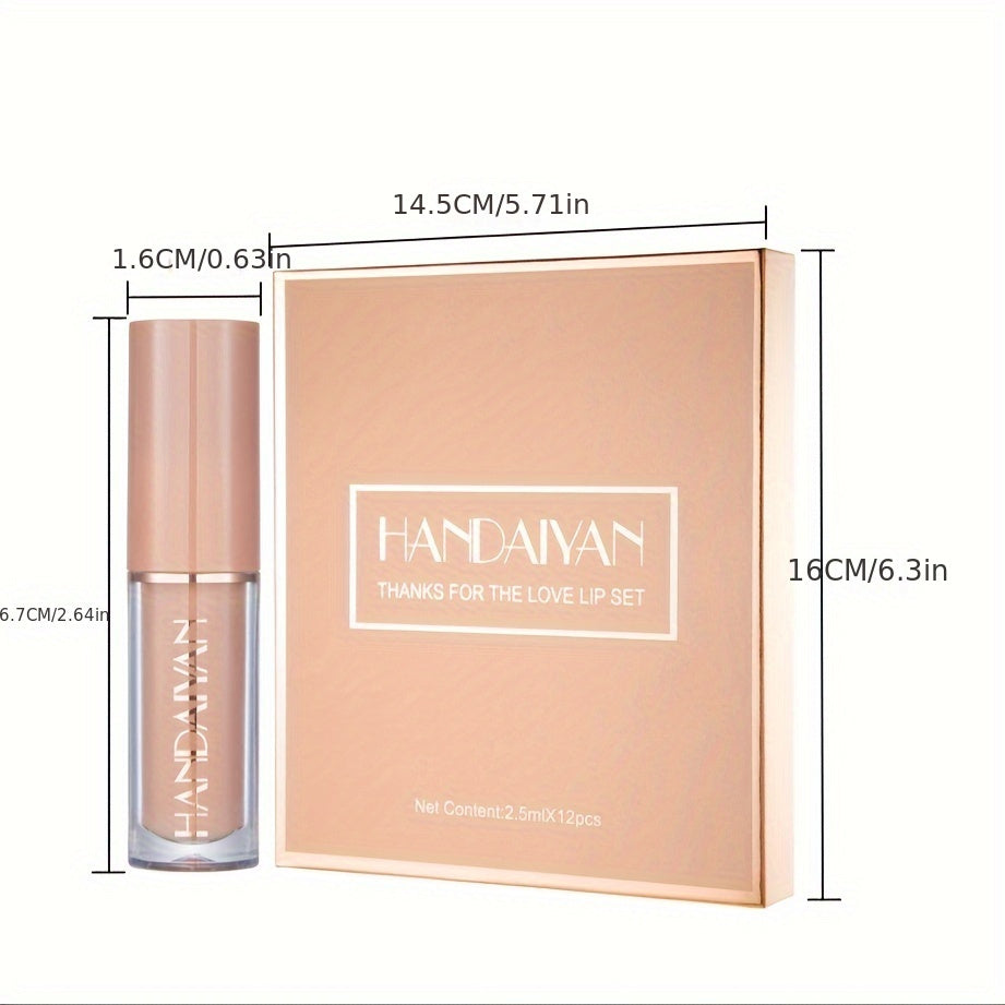 Conjunto de brillo de labios de lujo de 12 piezas