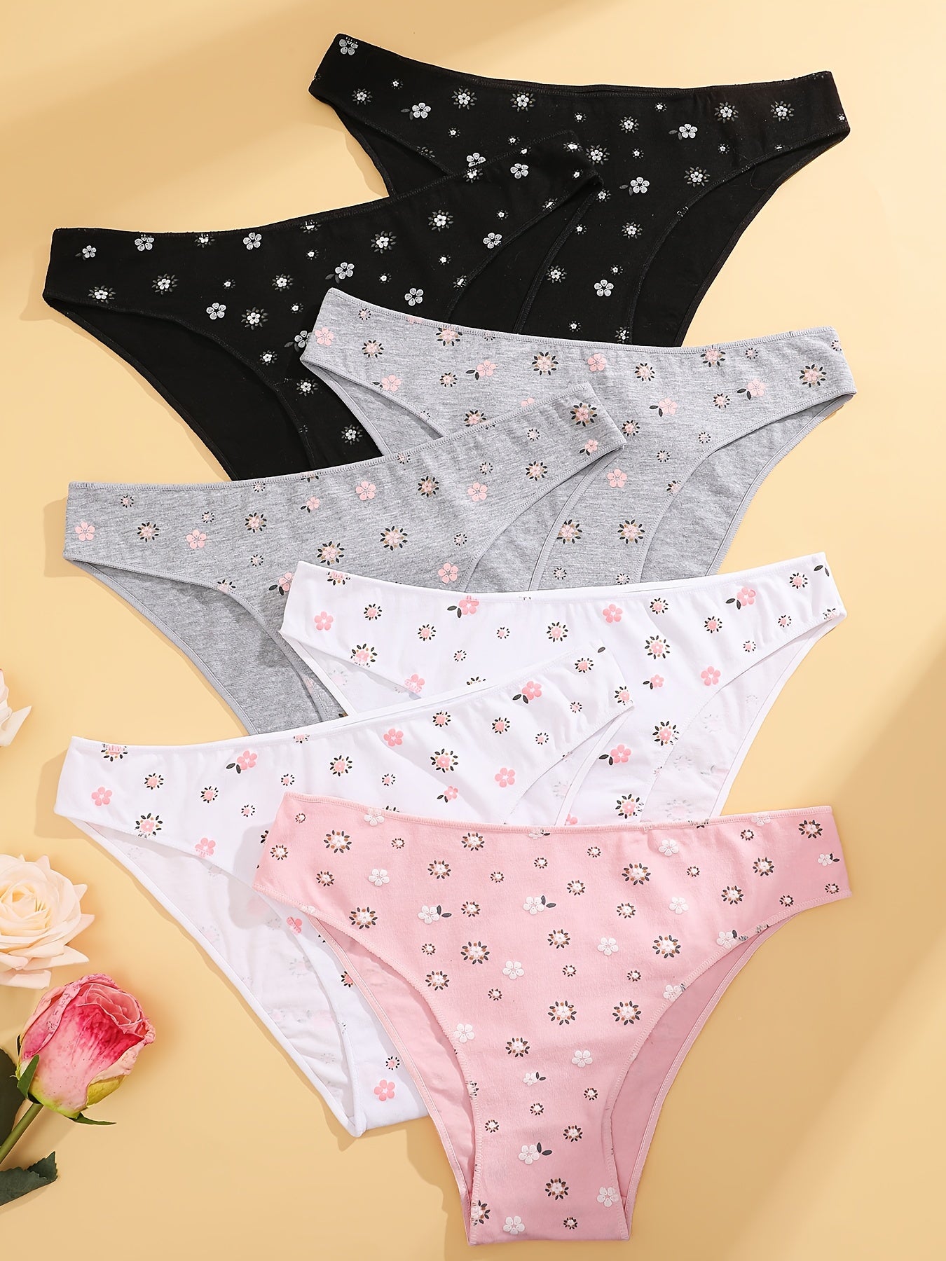 Bragas talle bajo con estampado floral