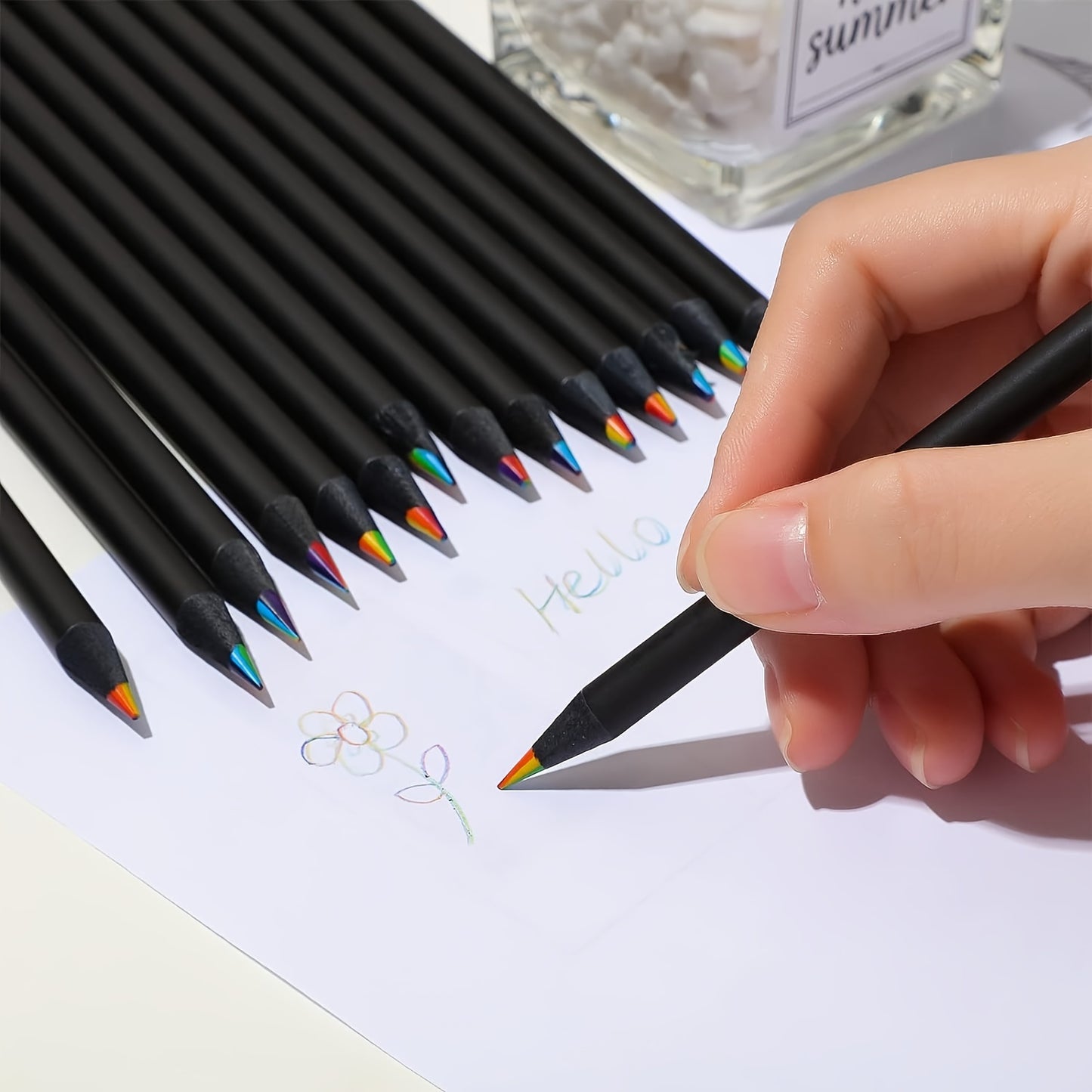 Brutfuner Juego de 5/10 lápices de colores arcoíris