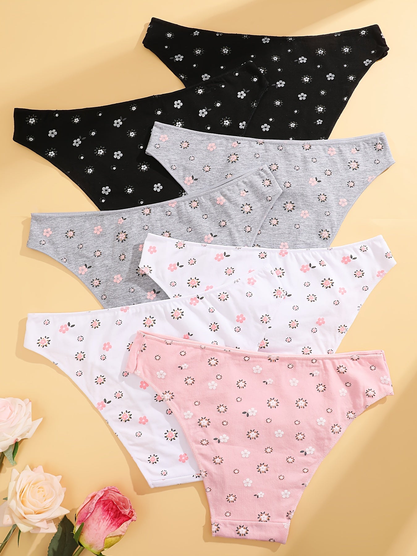 Bragas talle bajo con estampado floral
