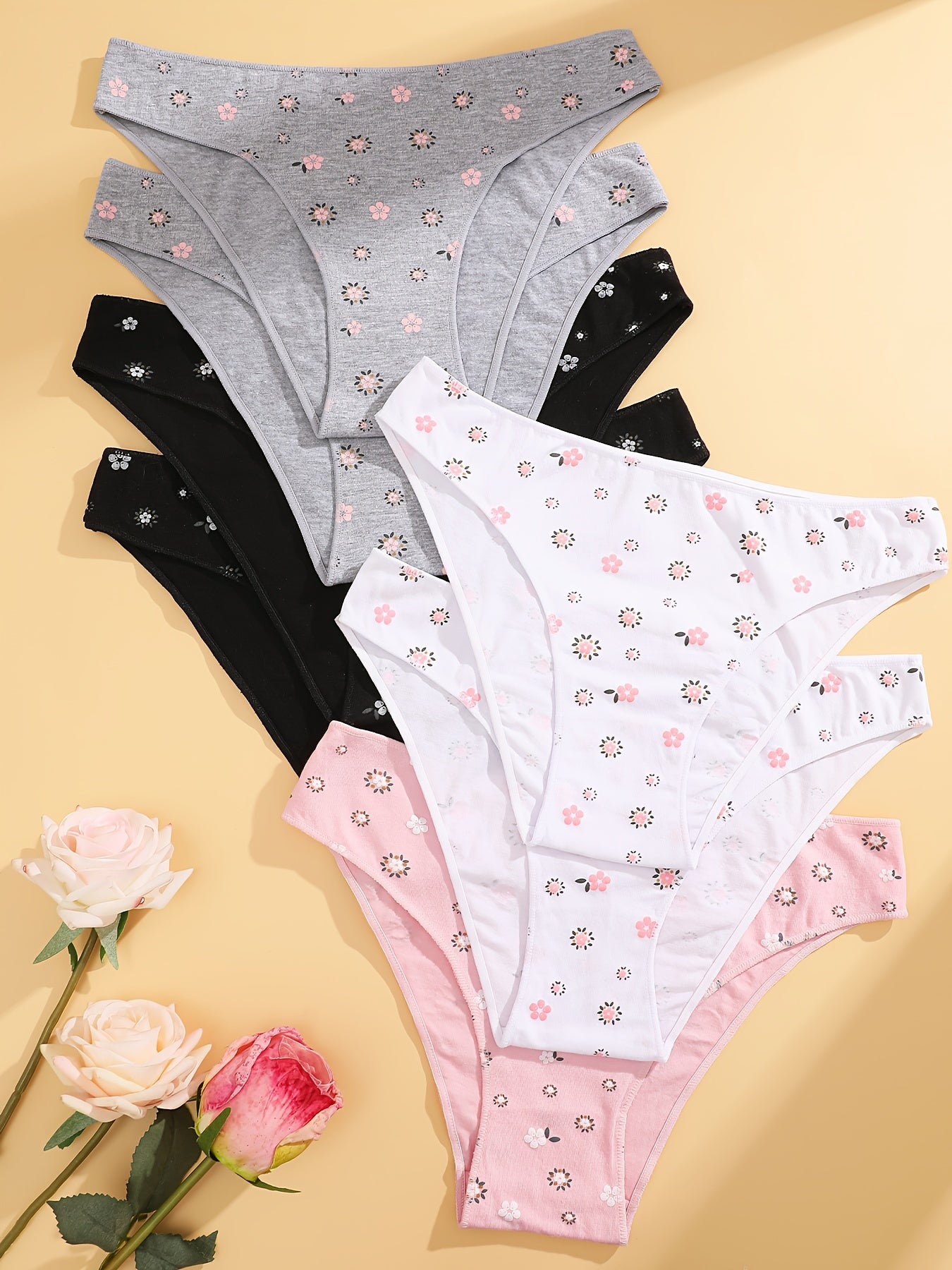 Bragas talle bajo con estampado floral
