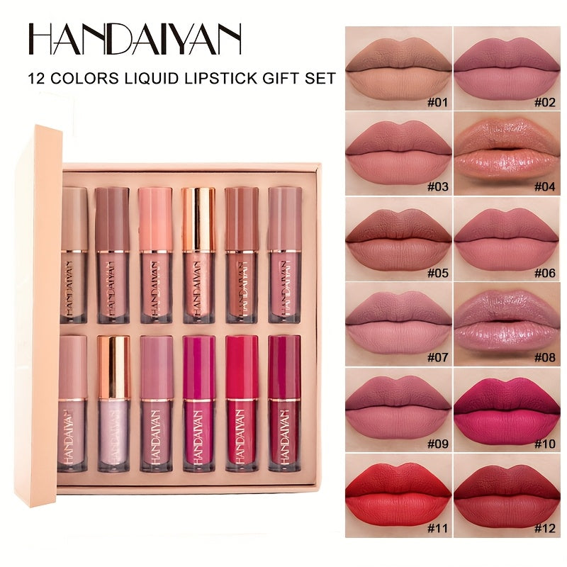Conjunto de brillo de labios de lujo de 12 piezas