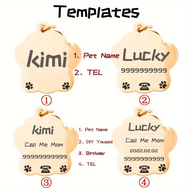 Etiquetas de identificación de perros personalizada