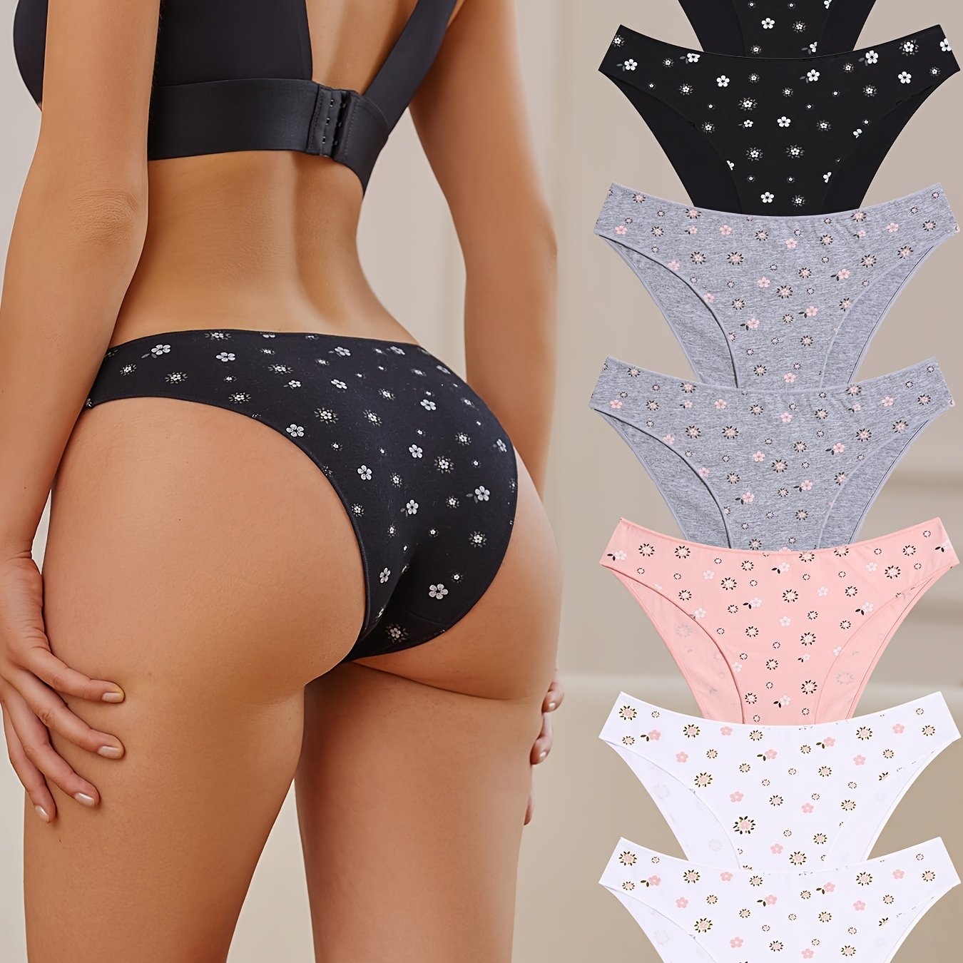 Bragas talle bajo con estampado floral